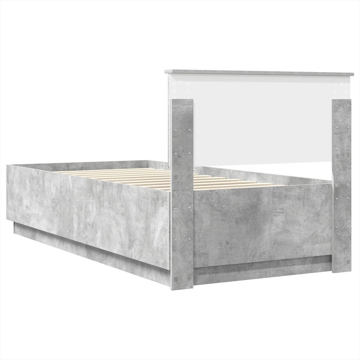 Ágykeret LED szalagokkal Beton Szürke 70 x 190 cm Szerelt Fa 10