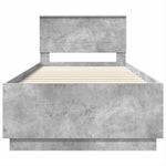 Ágykeret LED szalagokkal Beton Szürke 70 x 190 cm Szerelt Fa 8