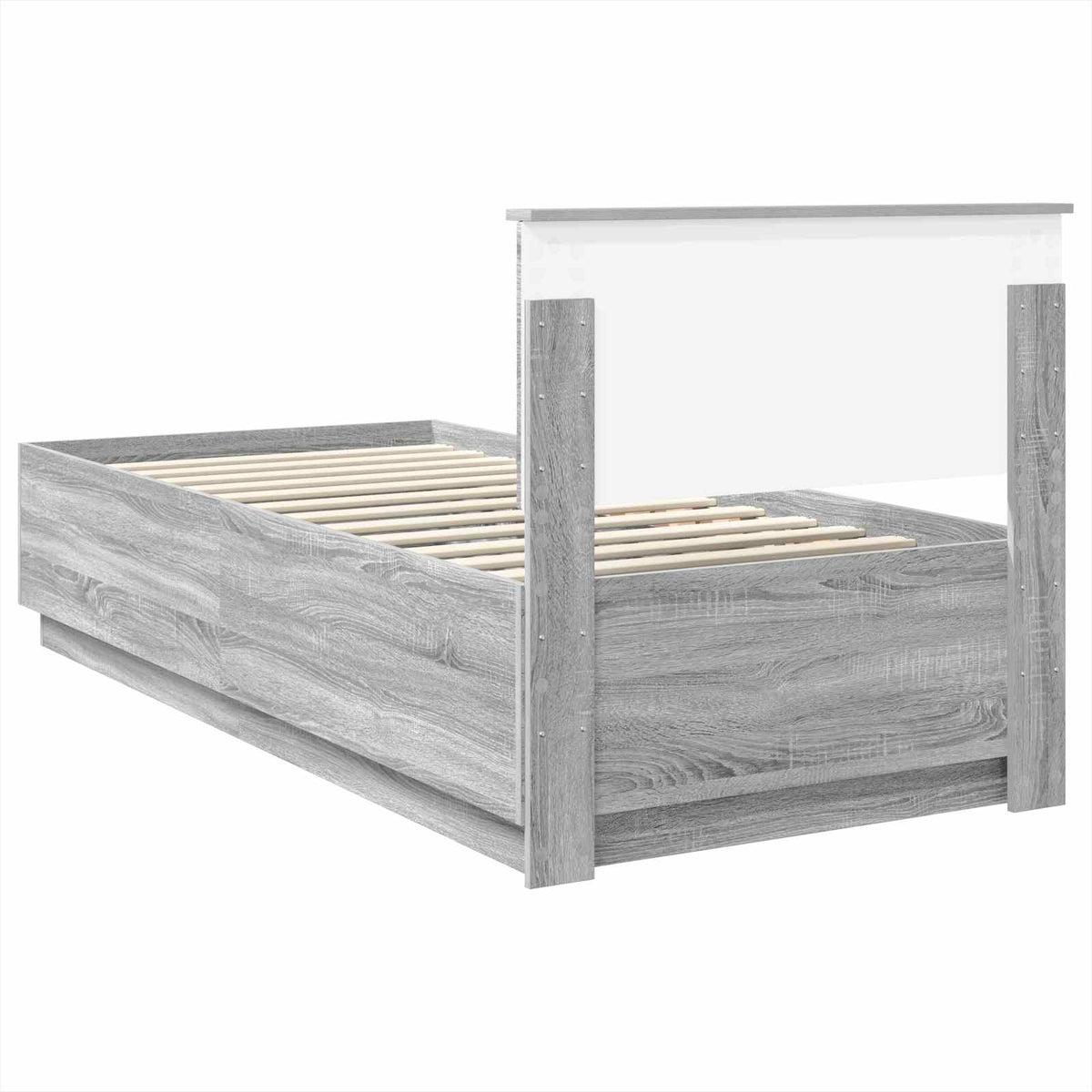 Ágykeret LED szalagokkal Szürke Sonoma 70 x 190 cm Szerelt Fa 10