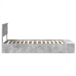 Ágykeret polcokkal Beton Szürke 90 x 200 cm Szerelt Fa 8