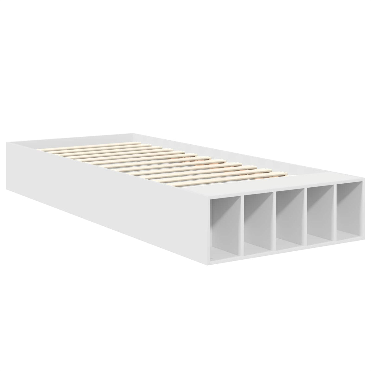 Ágykeret polcokkal fejtámlával Fehér 75 x 190 cm Szerelt Fa 5