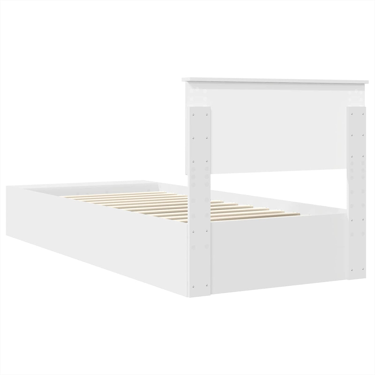 Ágykeret polcokkal fejtámlával Fehér 75 x 190 cm Szerelt Fa 9