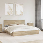 Tárolós Ágy fiókkal Sonoma tölgy 200 x 200 cm Szerelt Fa