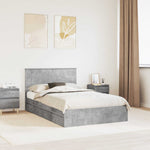 Tárolós Ágy fiókkal Beton Szürke 135 x 190 cm Szerelt Fa