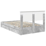Tárolós Ágy fiókkal Beton Szürke 135 x 190 cm Szerelt Fa 10