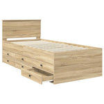 Nappaliágy Sonoma Tölgy és Fekete 100 x 200 cm Szerelt Fa 5