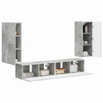TV falit kabinet szett 4 db Beton Szürke Szerelt Fa 3