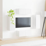 TV falit kabinet szett 4 db Magas Fényű Fehér Szerelt Fa 4