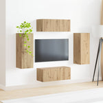 TV falit kabinet szett 4 db Artisan tölgy Szerelt Fa 4