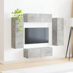 TV falit kabinet szett 4 db Beton Szürke Szerelt Fa 4