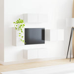 TV falit kabinet szett 4 db Fehér Szerelt Fa 4
