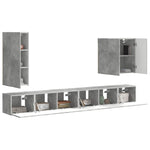 TV falit kabinet szett 6 db Beton Szürke 3