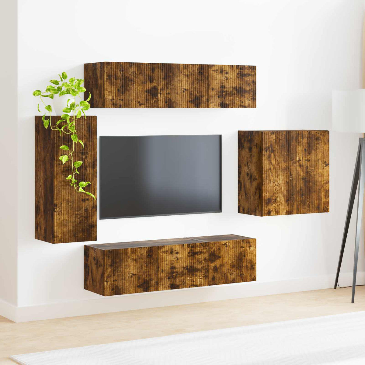 TV falit kabinet szett 6 db Füstölt tölgy 4