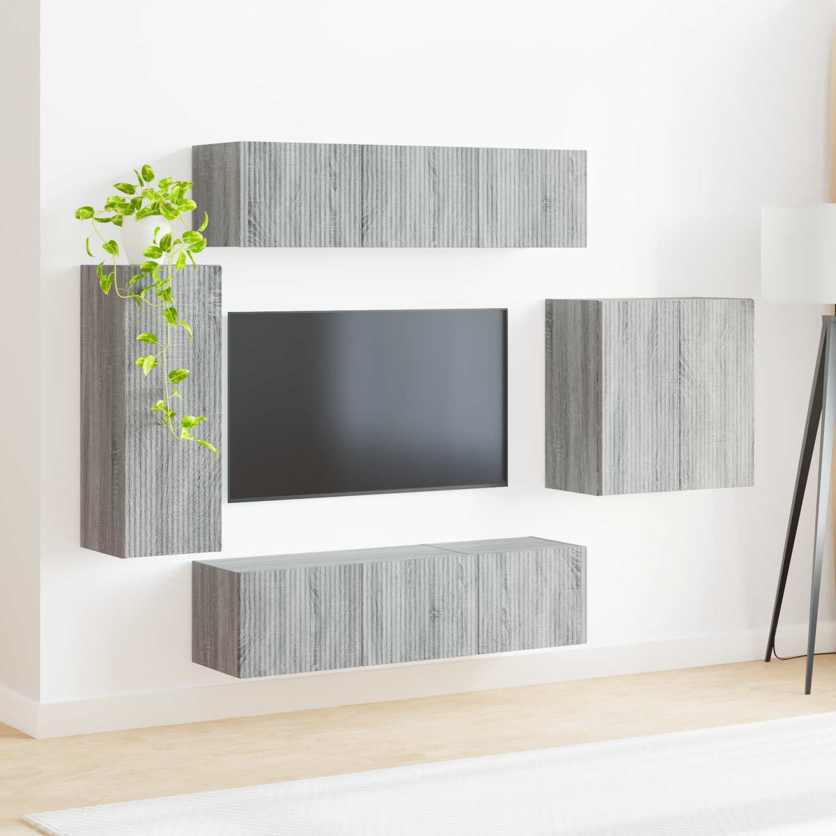 TV falit kabinet szett 6 db Szürke Sonoma 4