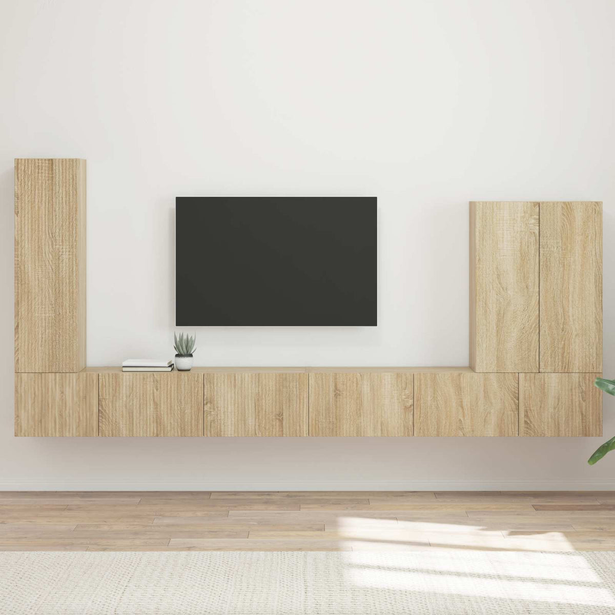TV falit kabinet szett 6 db Sonoma tölgy