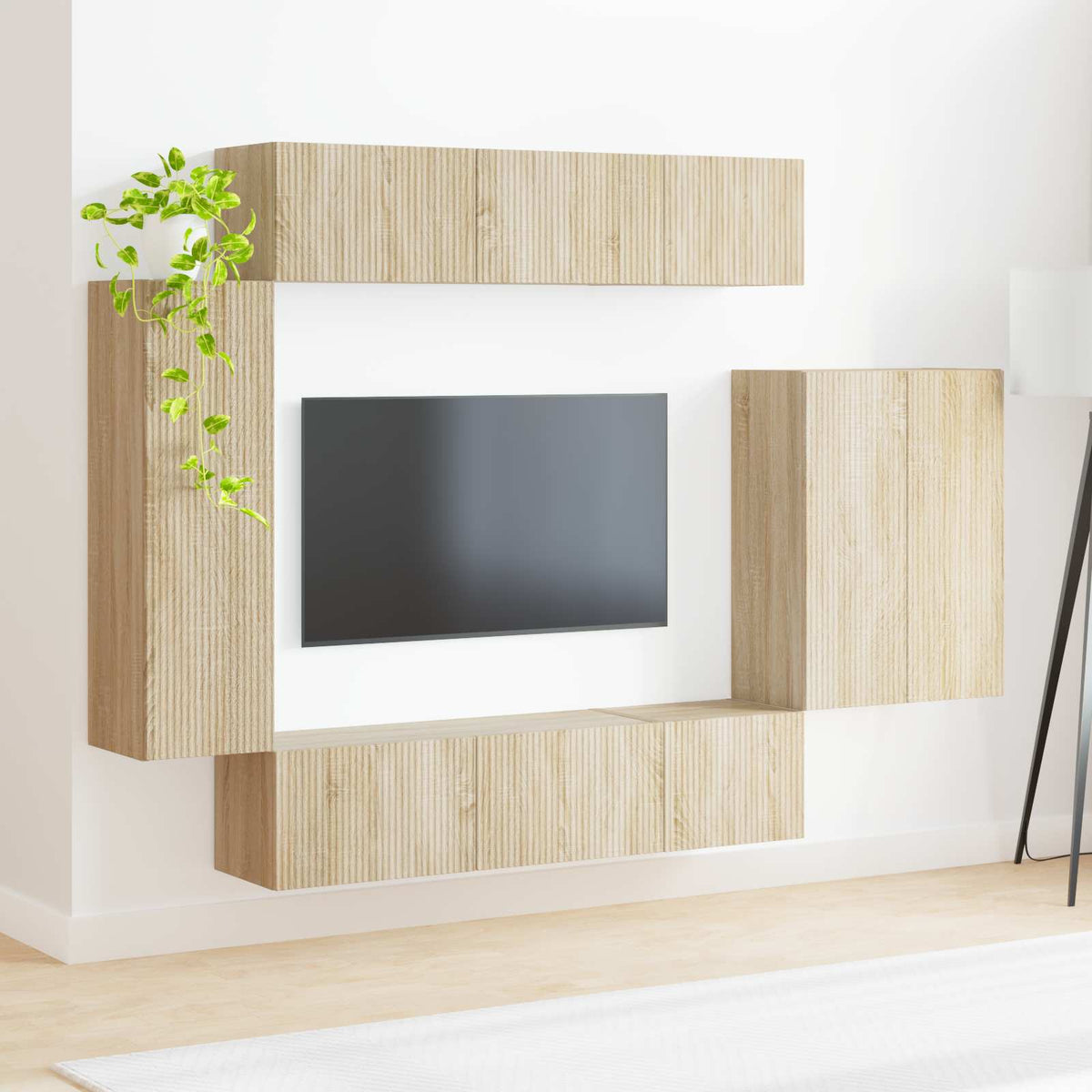 TV falit kabinet szett 6 db Sonoma tölgy 4