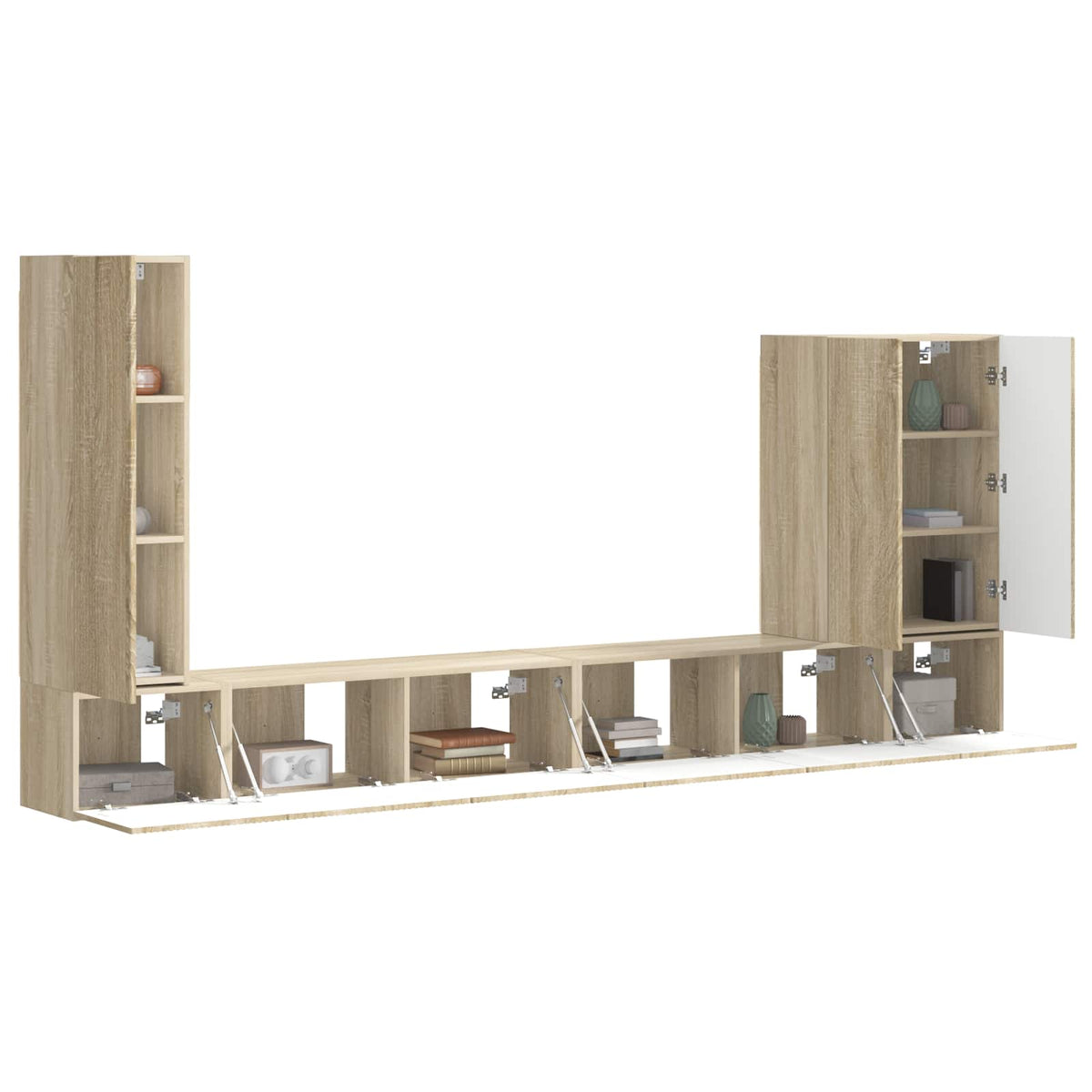 TV falit kabinet szett 6 db Sonoma tölgy 3