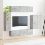 TV falit kabinet szett 6 db Beton Szürke 4