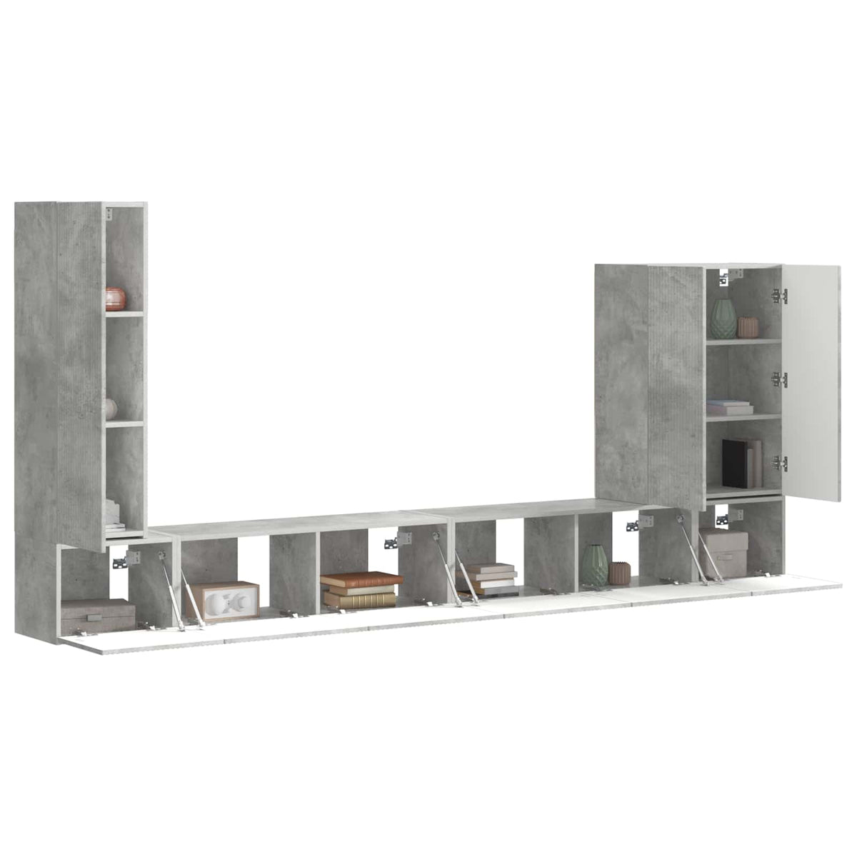 TV falit kabinet szett 6 db Beton Szürke 3