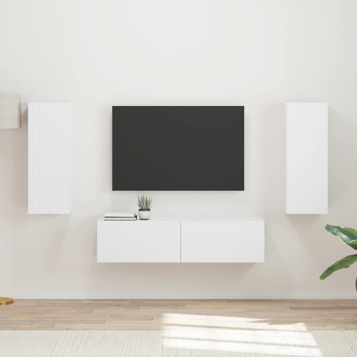 TV szekrény garnitúra 2 db Fehér Szerelt Fa