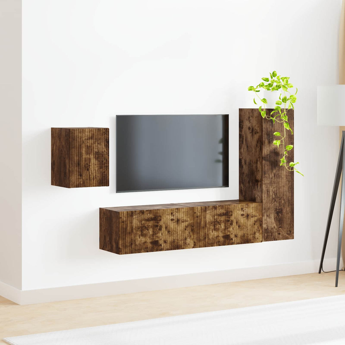 TV szekrény garnitúra 4 db Füstölt tölgy Szerelt Fa 4
