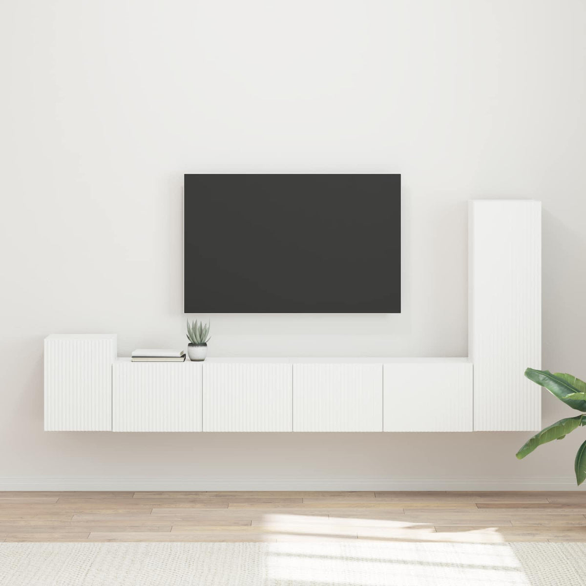 TV szekrény garnitúra 3 db Fehér Szerelt Fa
