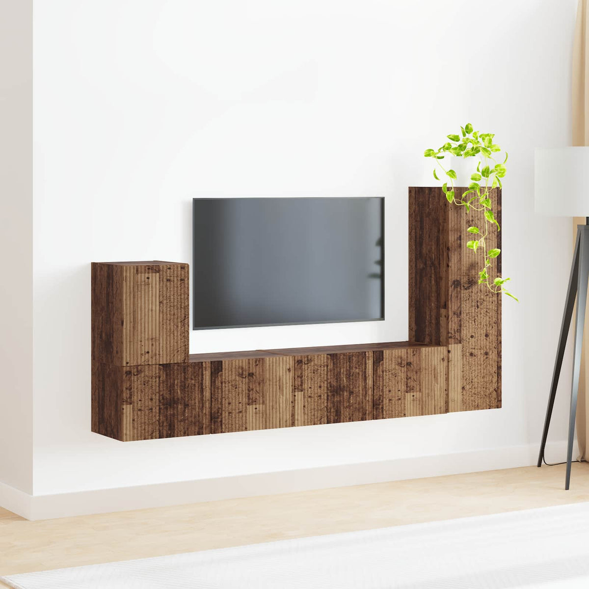 TV szekrény garnitúra 3 db Öreg fa Szerelt Fa 4