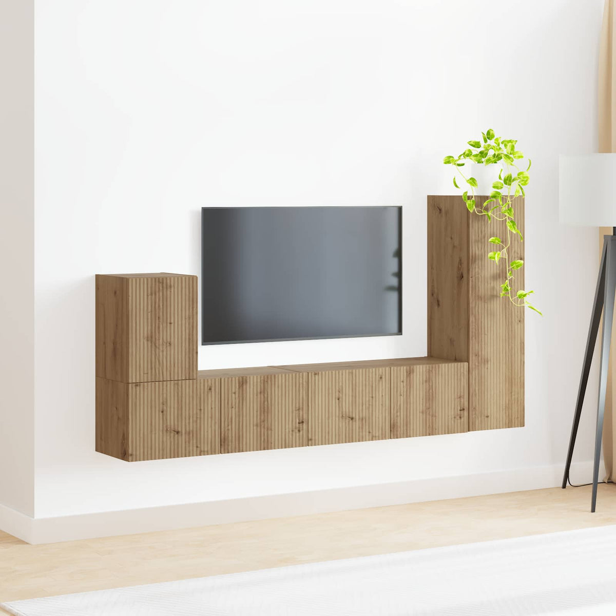 TV szekrény garnitúra 3 db Artisan tölgy Szerelt Fa 4