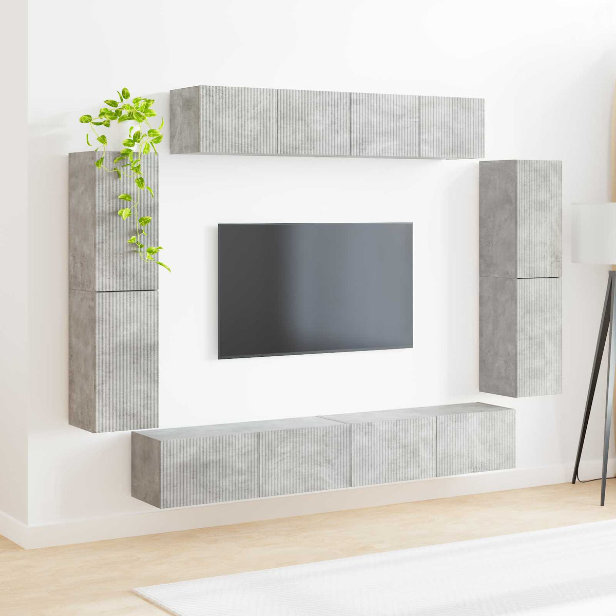 TV szekrény 8 db Beton Szürke 4