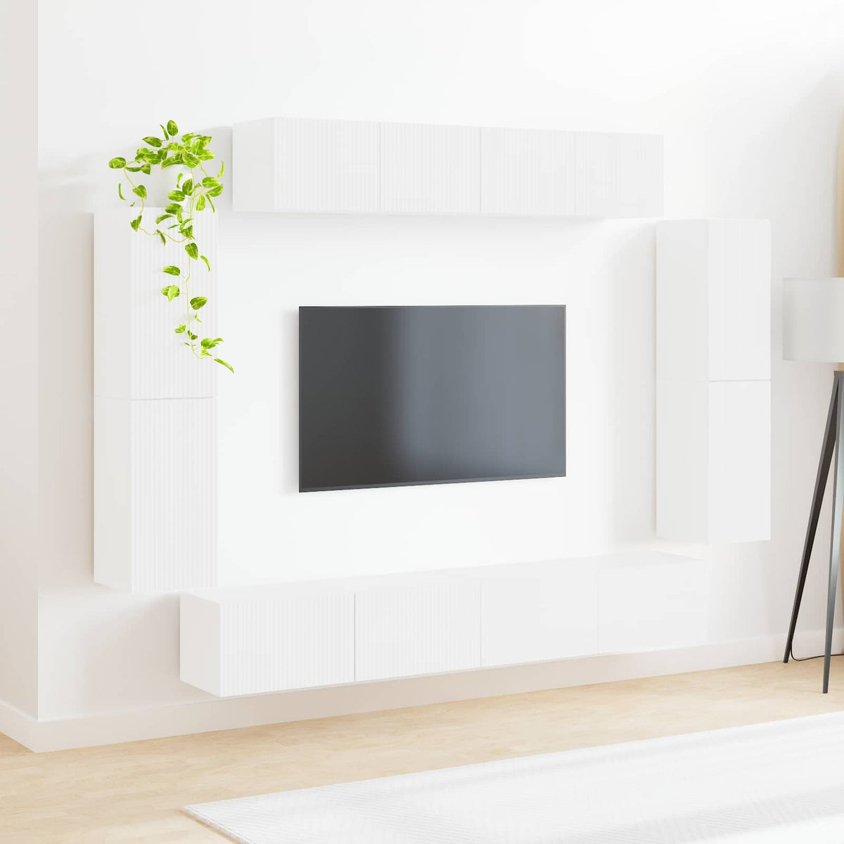 TV szekrény 8 db Magas Fényű Fehér 4