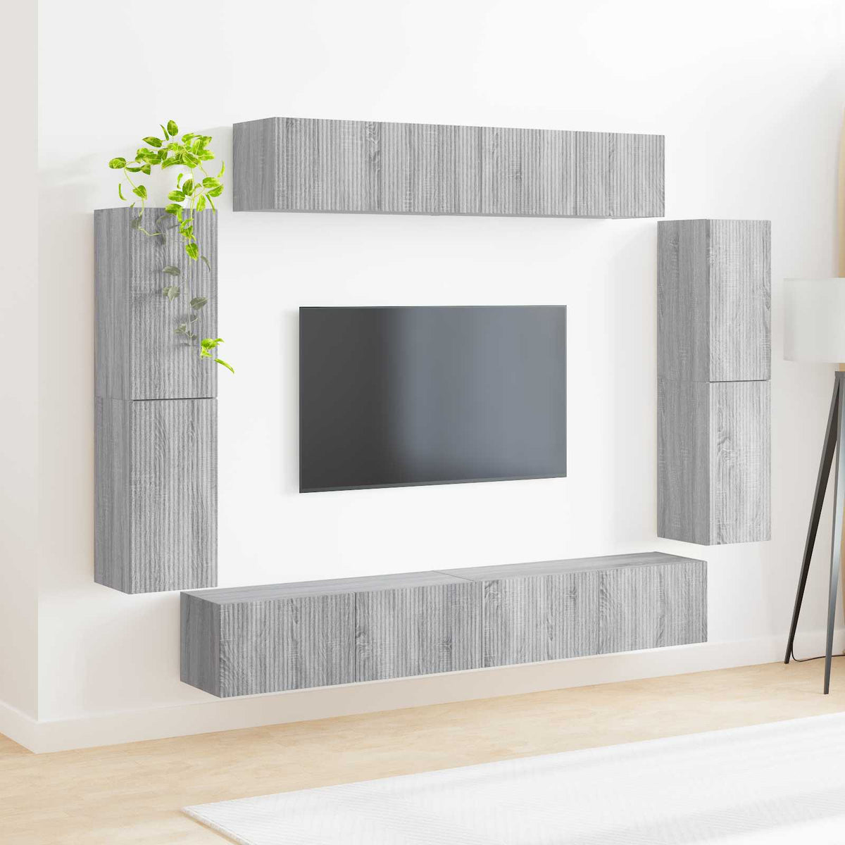TV szekrény 8 db Szürke Sonoma 4