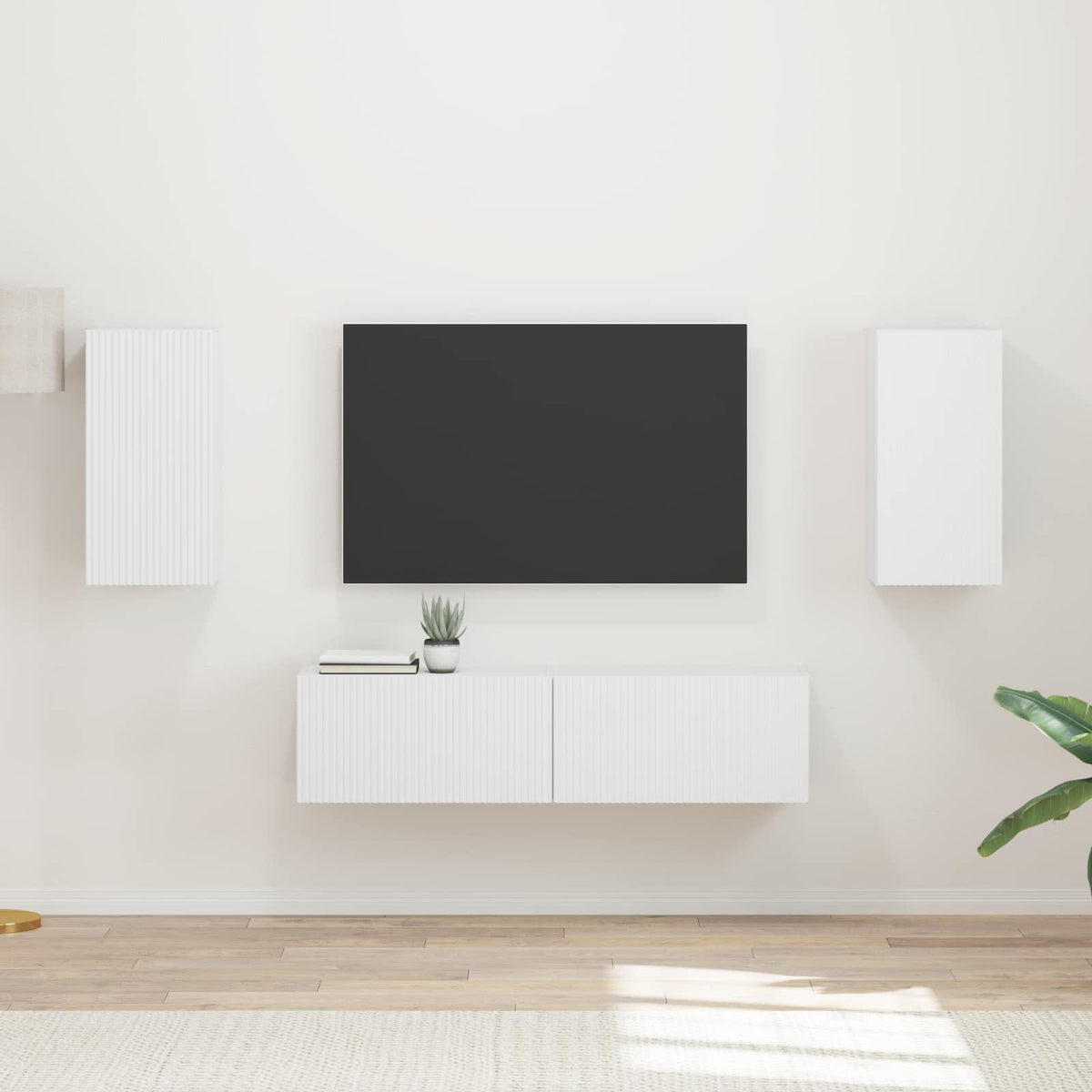TV szekrény garnitúra 4 db Fehér Szerelt Fa