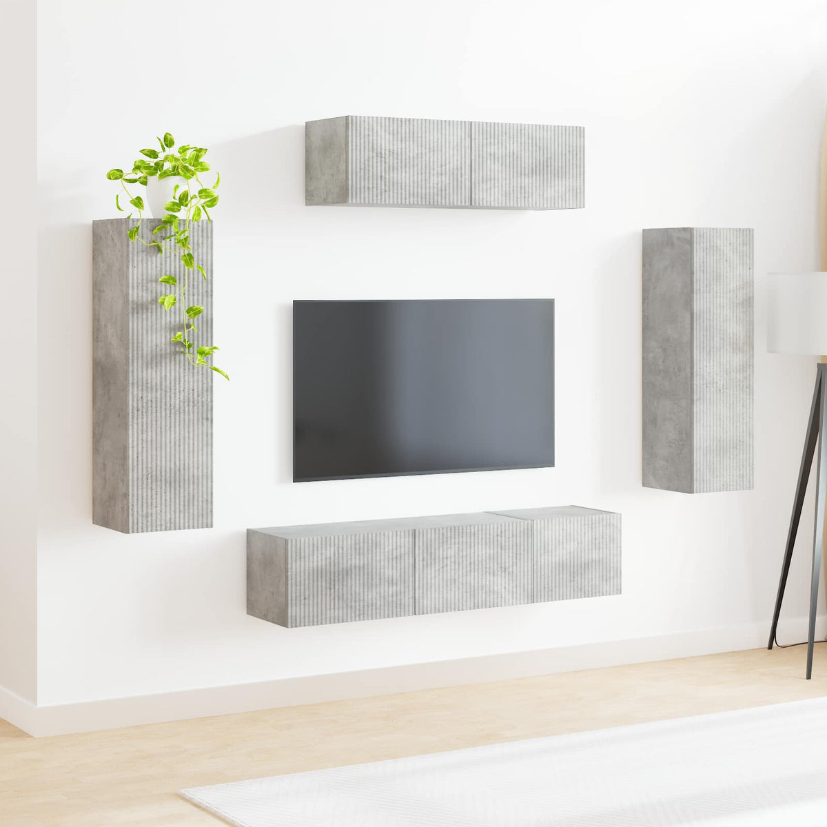 TV szekrény 5 db Beton Szürke 4