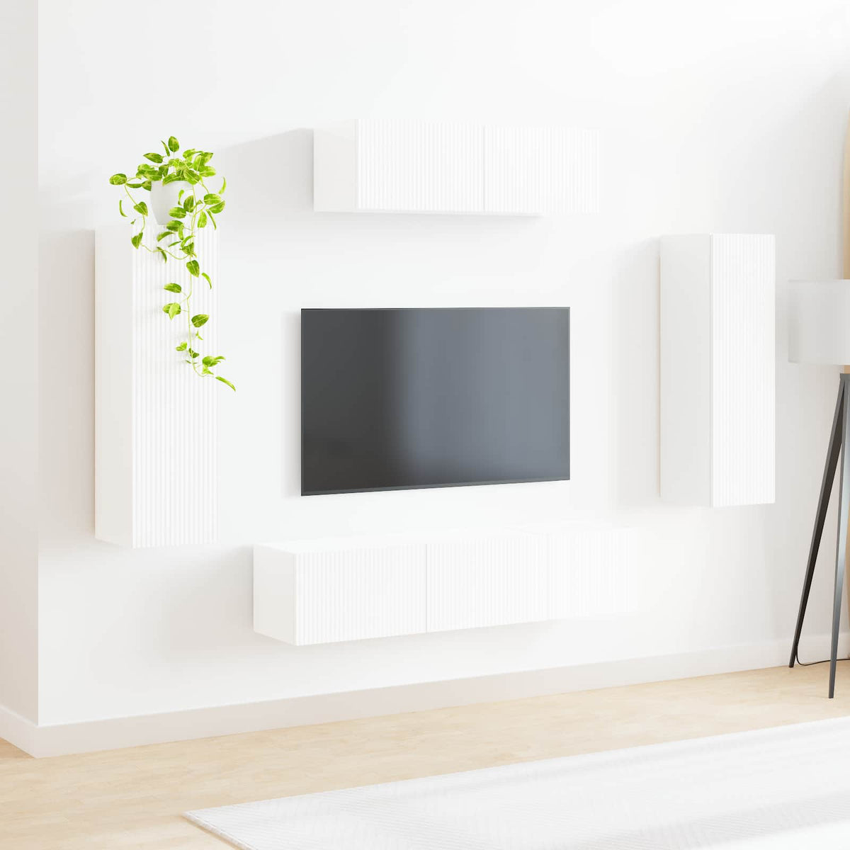 TV szekrény 5 db Magas Fényű Fehér 4