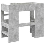 Emeletes ágykeret íróasztallal Beton Szürke 80 x 200 cm 7