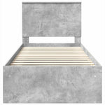 Ágykeret fejtámlával Beton 90 x 200 cm Tömör fenyőfa 7