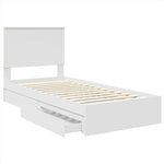 Tárolós Ágy fiókkal fejtámlával Fehér 90 x 200 cm Szerelt Fa 5