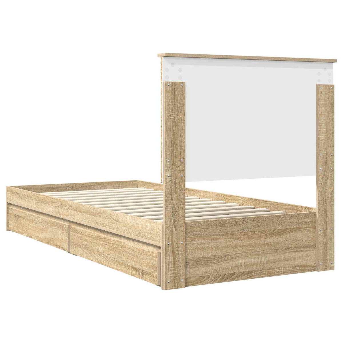 Tárolós Ágy fiókkal Sonoma tölgy 90 x 200 cm Szerelt Fa 10