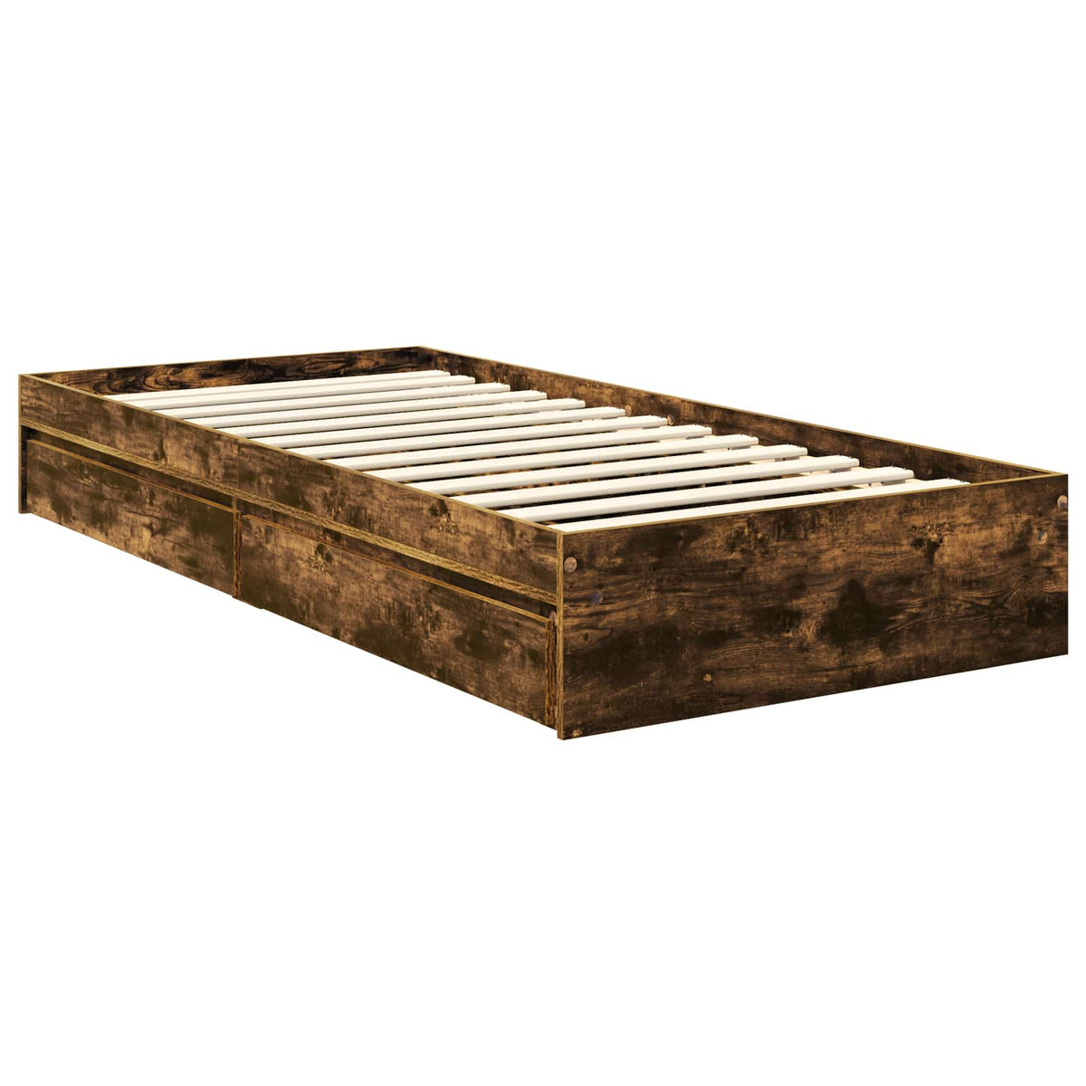 Tárolós Ágy fiókkal Füstölt tölgy 90 x 200 cm Szerelt Fa 6