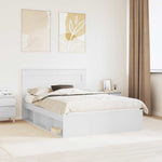Ágykeret Egyszínű fejtámlával Fehér 150 x 200 cm Tömör fenyőfa