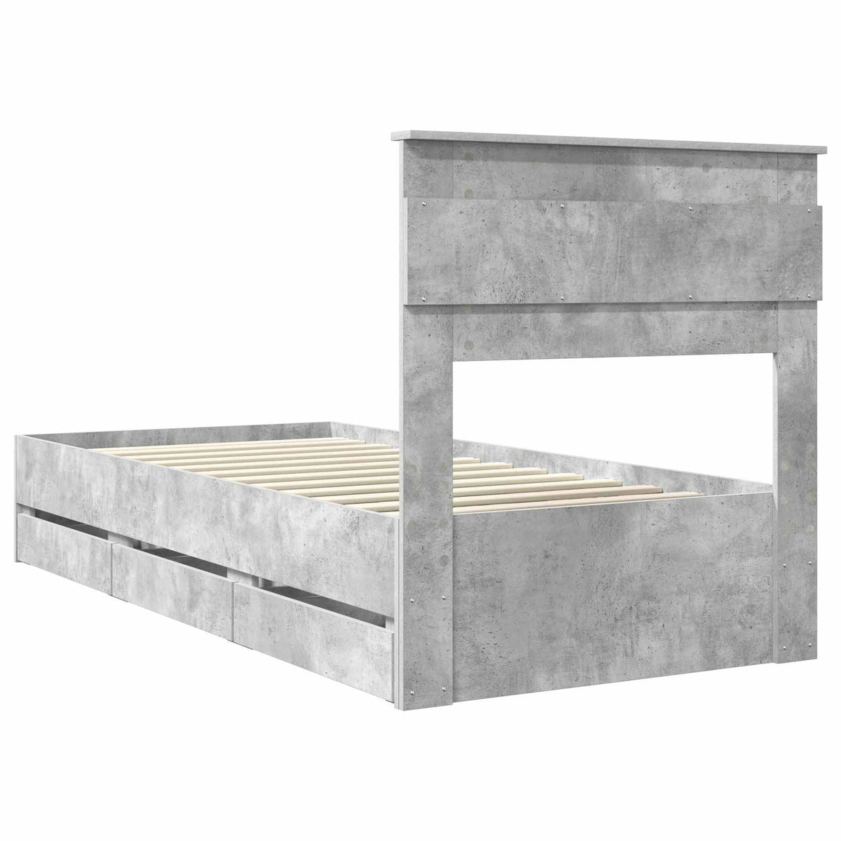Ágykeret fiókkal tárolóval Beton Szürke 90 x 190 cm Mérnöki Fa 10