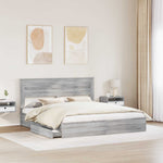 Tárolós Ágy fiókkal Szürke Sonoma 180 x 200 cm Szerelt Fa 3