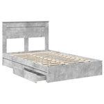 Tárolós Ágy fiókkal Beton Szürke 120 x 190 cm Szerelt Fa 5