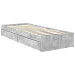 Tárolós Ágy fiókkal Beton Szürke 120 x 190 cm Szerelt Fa 6