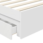 Tárolós Ágy fiókkal fejtámlával Fehér 90 x 190 cm Szerelt Fa 11