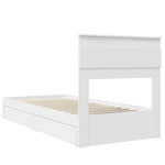 Tárolós Ágy fiókkal fejtámlával Fehér 90 x 190 cm Szerelt Fa 10