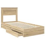 Tárolós Ágy fiókkal Sonoma tölgy 75 x 190 cm Szerelt Fa 5