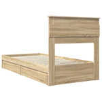 Tárolós Ágy fiókkal Sonoma tölgy 75 x 190 cm Szerelt Fa 10