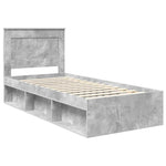 Ágykeret fiókkal Beton Szürke 100 x 200 cm Tömör fenyőfa 4