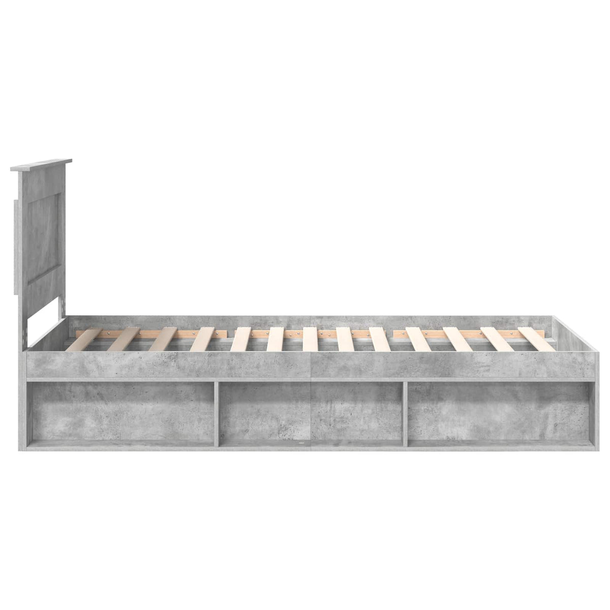 Ágykeret fiókkal Beton Szürke 100 x 200 cm Tömör fenyőfa 8